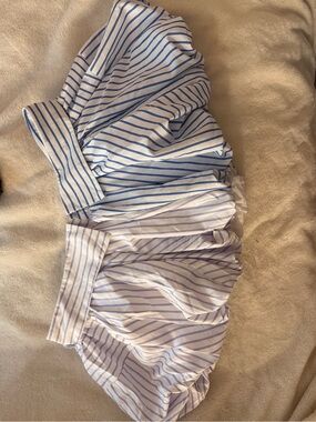 Striped Ruffled mini skirt in Blue and purple